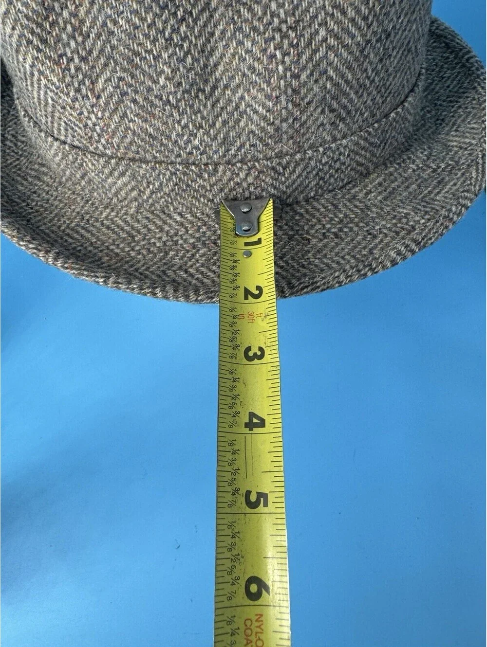 Vintage Pendleton Fedora Hat 7 1/8 Pure Virgin Wool Gray Tweed USA Made